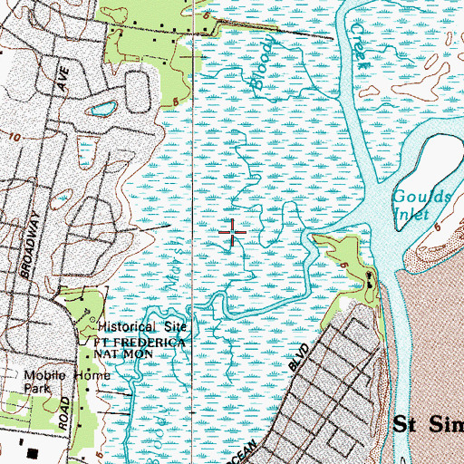 Topographic Map of Bloody Marsh, GA