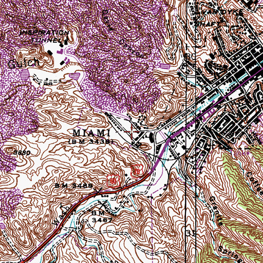 Topographic Map of Liveoak Gulch, AZ