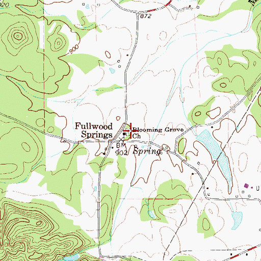 Topographic Map of Blooming Grove Church, GA