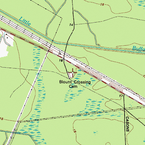 Topographic Map of Blount Crossing Cemetery, GA