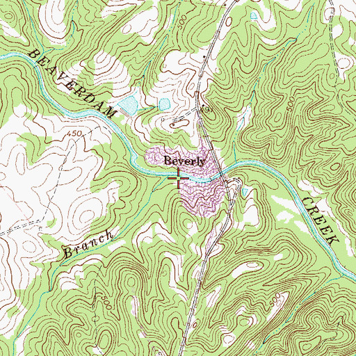 Topographic Map of Blue Branch, GA