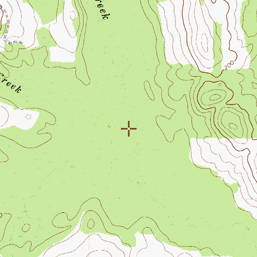 Topographic Map of Blue Creek, GA