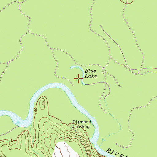 Topographic Map of Blue Lake, GA