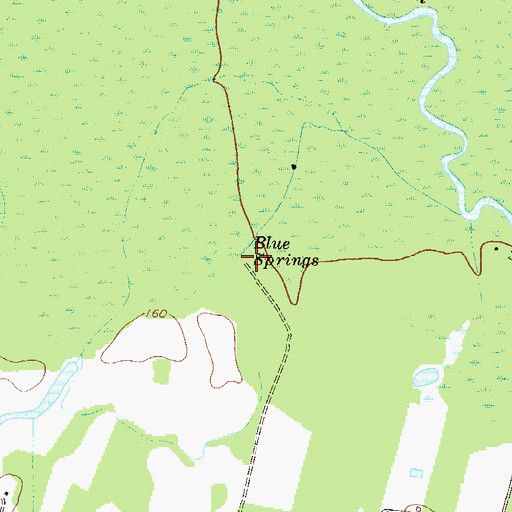 Topographic Map of Blue Springs, GA