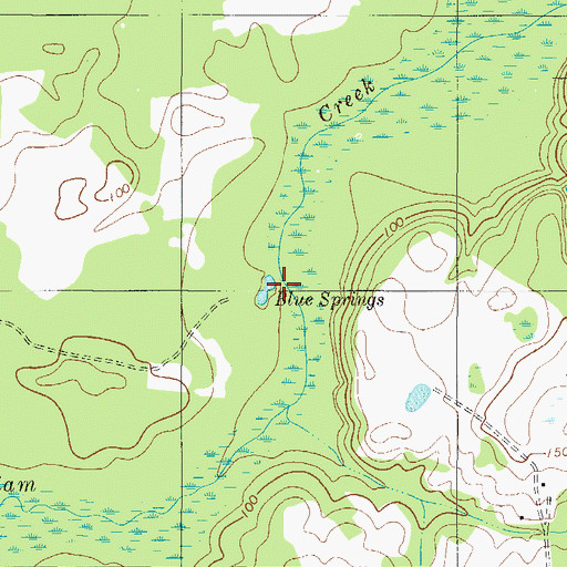 Topographic Map of Blue Springs, GA