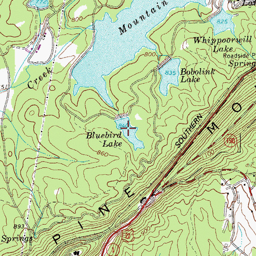 Topographic Map of Bluebird Lake, GA