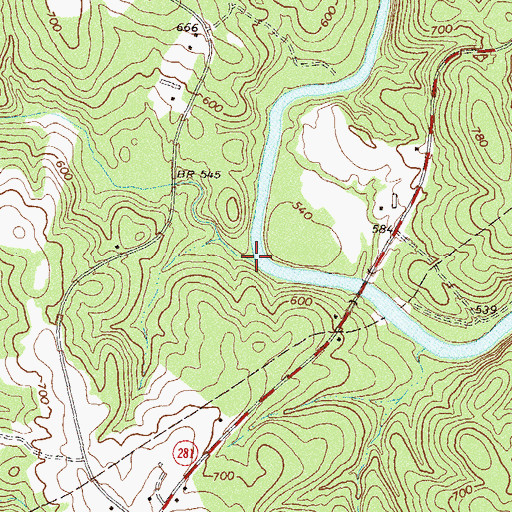 Topographic Map of Bluestone Creek, GA