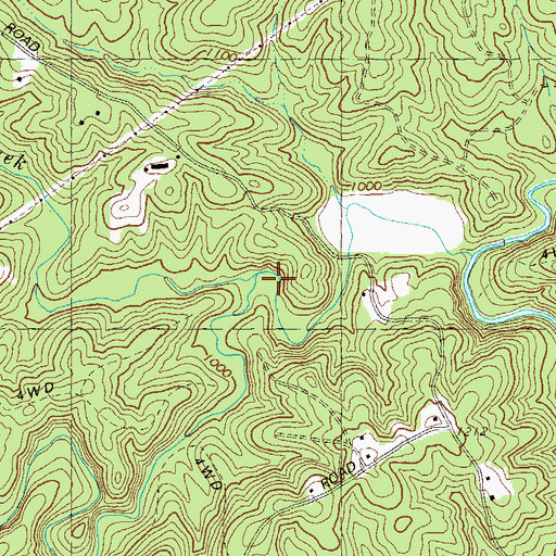 Topographic Map of Bluff Creek, GA