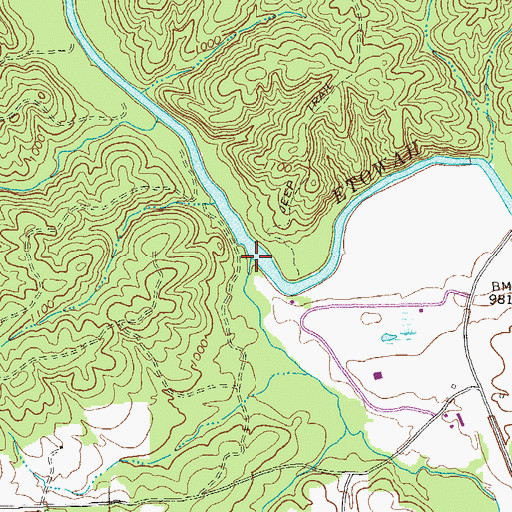 Topographic Map of Board Tree Creek, GA