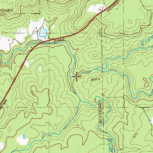 Topographic Map of Boatman Creek, GA