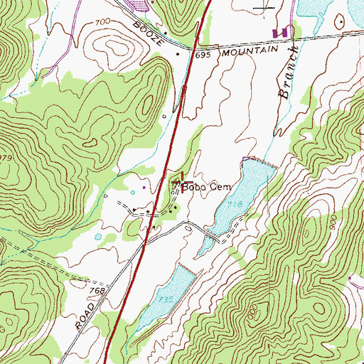 Topographic Map of Bobo Cemetery, GA