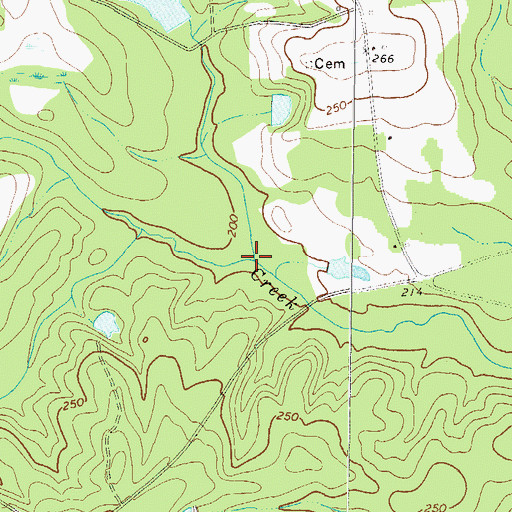 Topographic Map of Bobtail Creek, GA