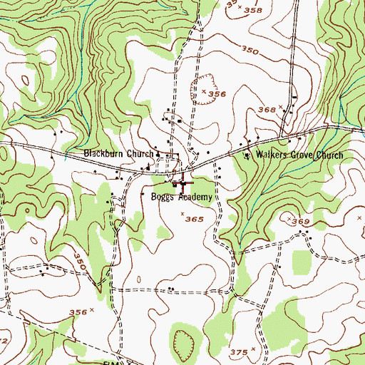 Topographic Map of Boggs Academy, GA