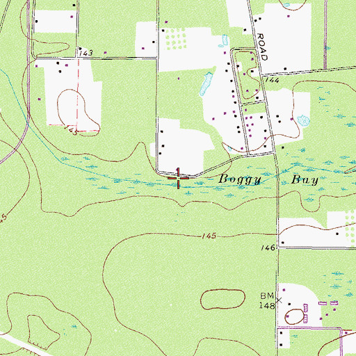 Topographic Map of Boggy Bay, GA