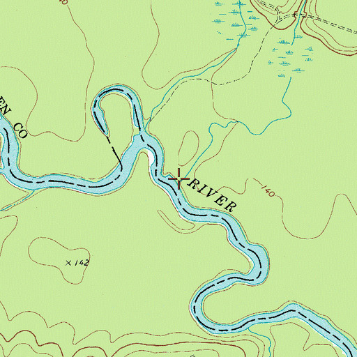 Topographic Map of Boggy Branch, GA