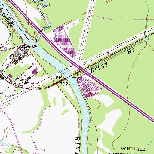 Topographic Map of Boggy Branch, GA