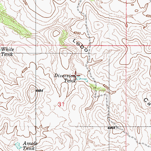 Topographic Map of Lobo Canyon, AZ