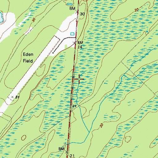 Topographic Map of Boggy Gall Swamp, GA