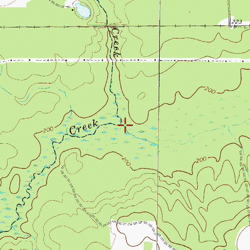 Topographic Map of Boggy Gut Creek, GA
