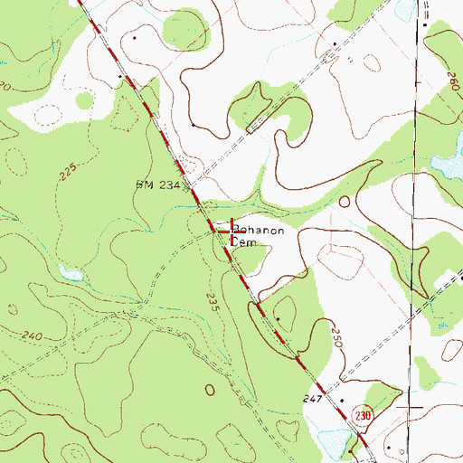 Topographic Map of Bohanon Cemetery, GA