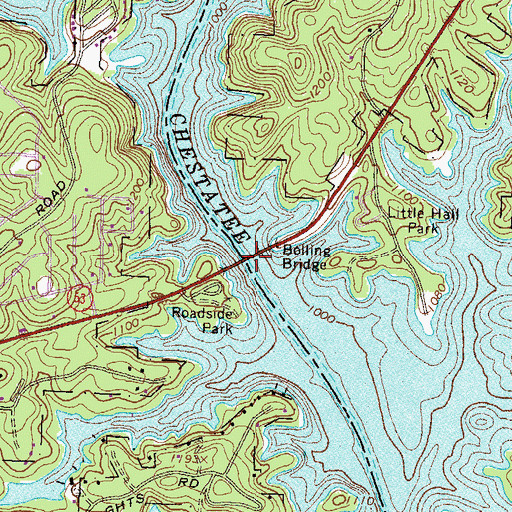 Topographic Map of Bolling Bridge, GA