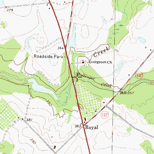 Topographic Map of Bollinger Creek, GA