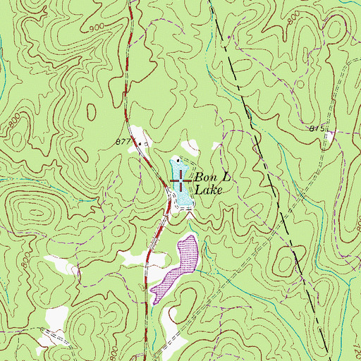 Topographic Map of Bon L Lake, GA