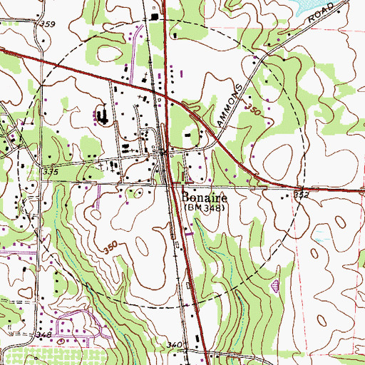 Topographic Map of Bonaire, GA