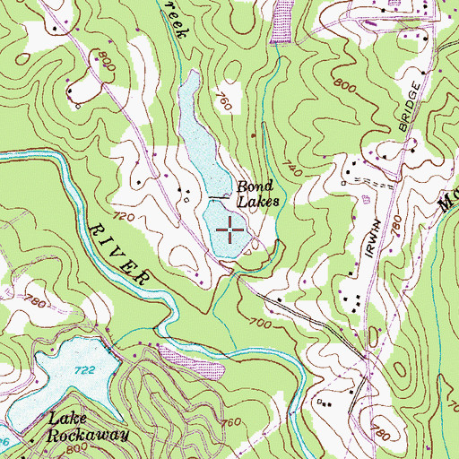 Topographic Map of Bond Lakes, GA