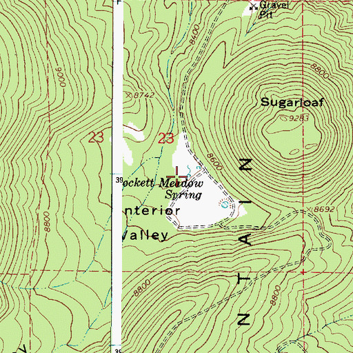 Topographic Map of Lockett Meadow Spring, AZ