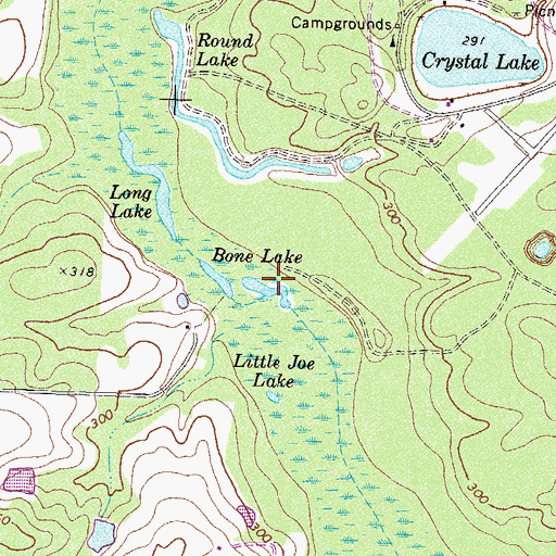 Topographic Map of Bone Lake, GA