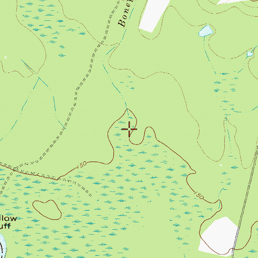 Topographic Map of Boney Creek, GA