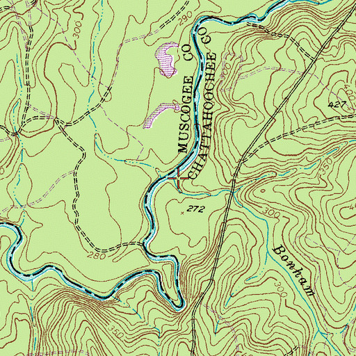 Topographic Map of Bonham Creek, GA