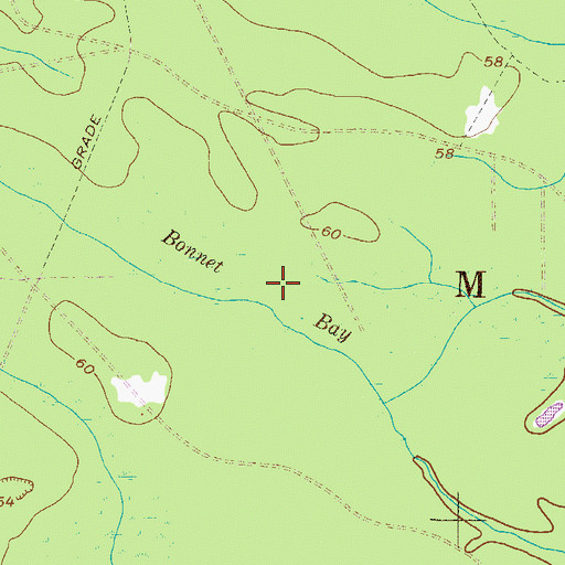 Topographic Map of Bonnet Bay, GA