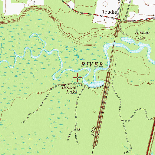 Topographic Map of Bonnet Lake, GA