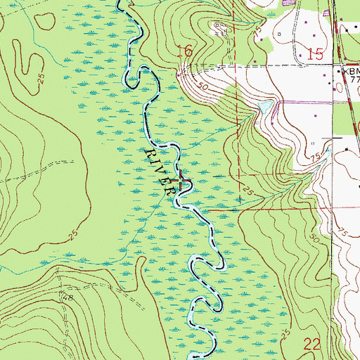 Topographic Map of Boone Creek, GA