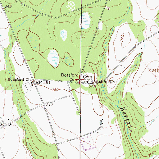 Topographic Map of Botsford Cemetery, GA