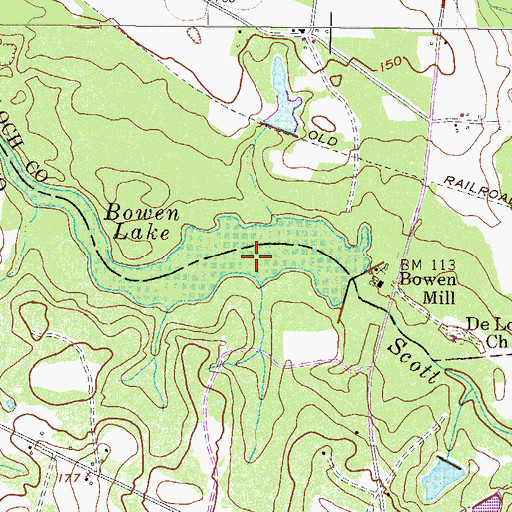 Topographic Map of Bowen Lake, GA