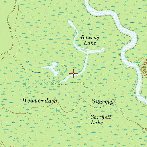 Topographic Map of Bowens Lake, GA