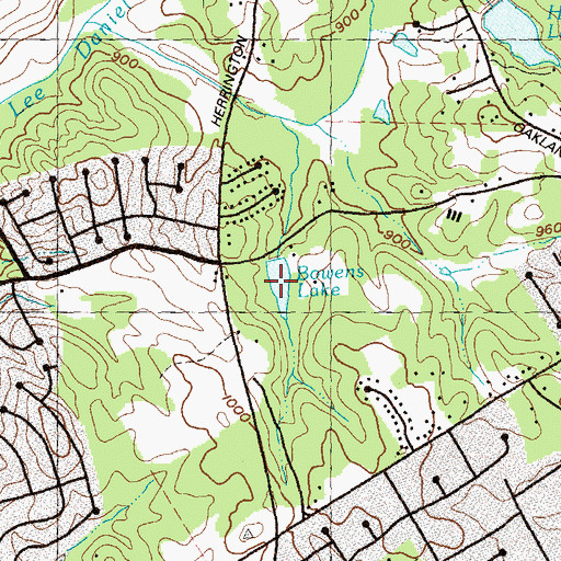 Topographic Map of Bowens Lake, GA
