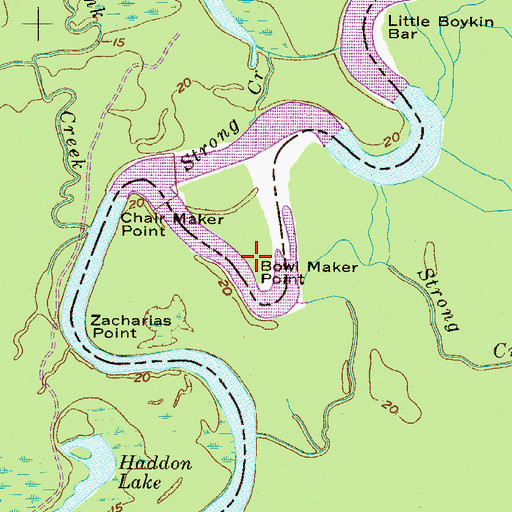 Topographic Map of Bowl Maker Point, GA