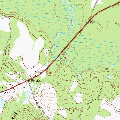 Topographic Map of Boyd Branch, GA