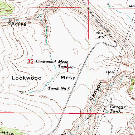 Topographic Map of Lockwood Mesa Tank, AZ