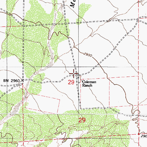 Topographic Map of Coleman Ranch, AZ