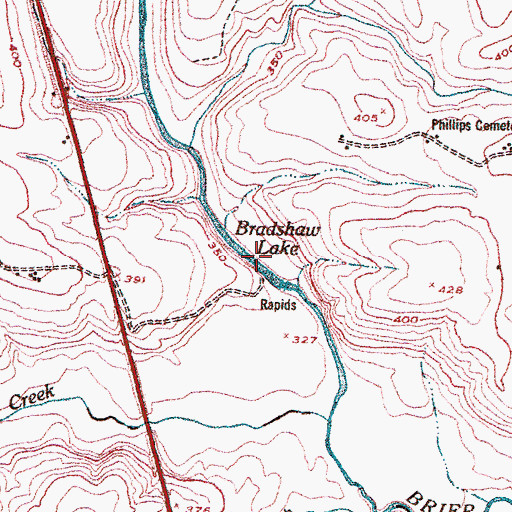 Topographic Map of Bradshaw Lake, GA
