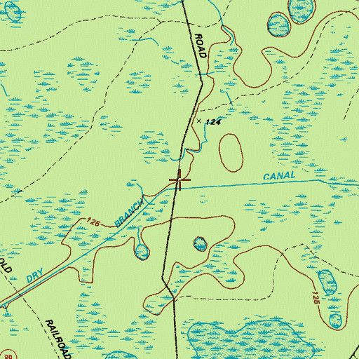 Topographic Map of Branch Canal, GA