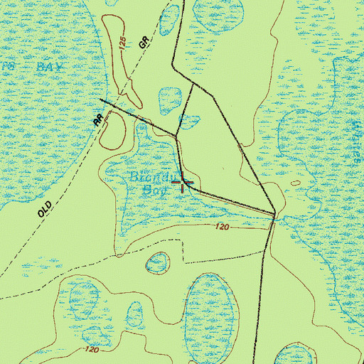Topographic Map of Brandy Bay, GA