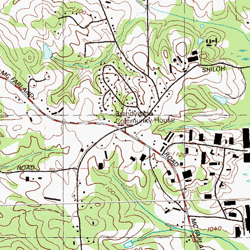Topographic Map of Brandywine Community House, GA