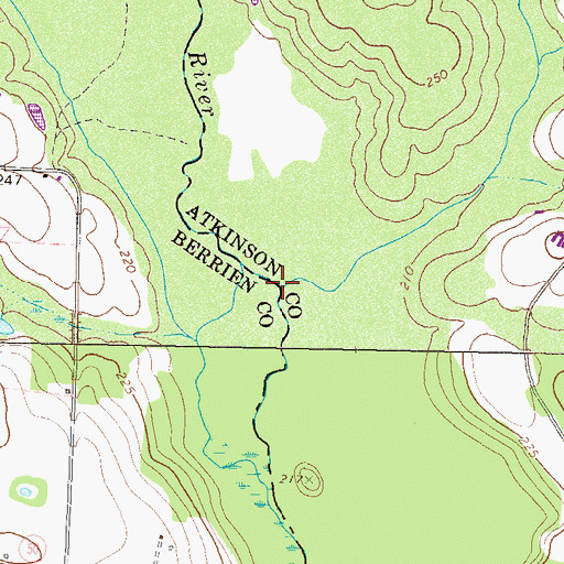 Topographic Map of Braswell Creek, GA