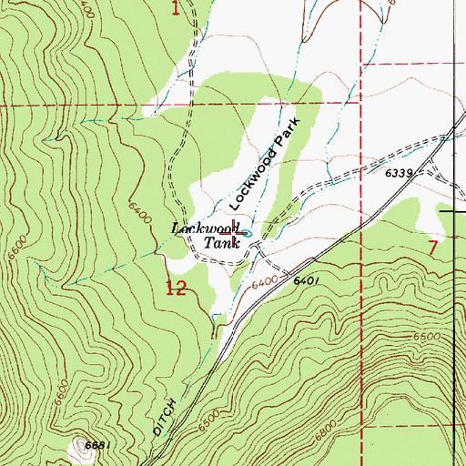 Topographic Map of Lockwood Tank, AZ